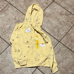 Disney Pooh Embroidered Yellow Hoodie